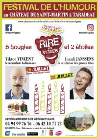 5ème édition du Festival Rire en Vignes. Du 25 au 26 juillet 2018 à Taradeau. Var.  19H30